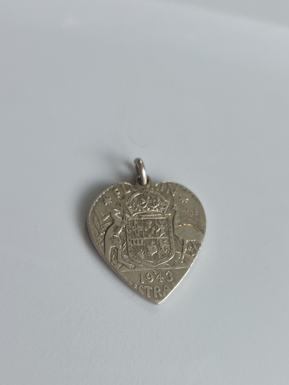Vintage Silver Heart Coin Pendant - Vintage
